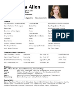 Susanna Allen Theatre Resume 2014