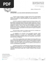 Invitación al Alcalde de Quito Barrera a participar de la VII edición del Foro Urbano Mundial (WUF7)