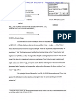 Washington v. William Morris Endeavor Entertainment et al. (10-9647) -- P. Kevin Castel's Order Refusing Recusal [March 27, 2014]