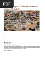 Sri Lanka Rejects UN Inquiry Into War Crimes Allegations