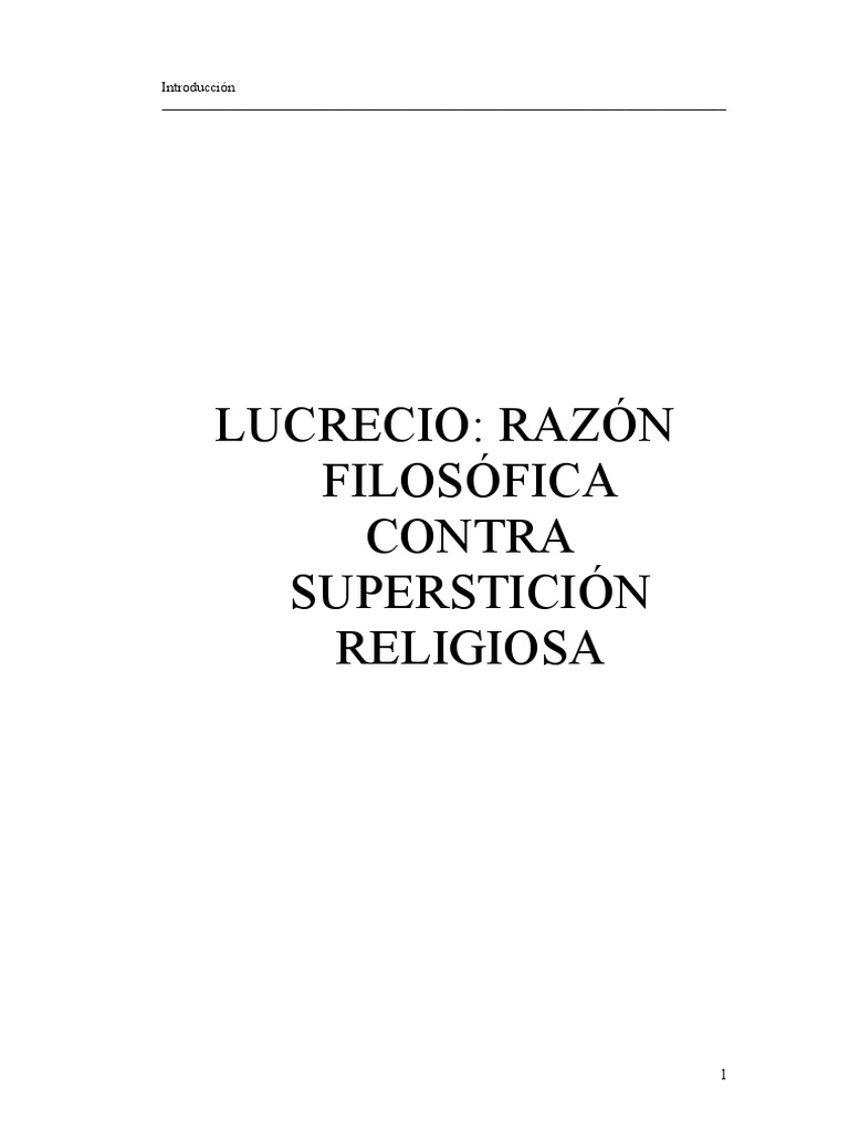 Ramón Román Alcalá - Lucrecio | PDF | Lucrecio | Republica Romana