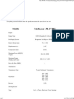 Honda Jazz 1.5L i-VTEC Specifications