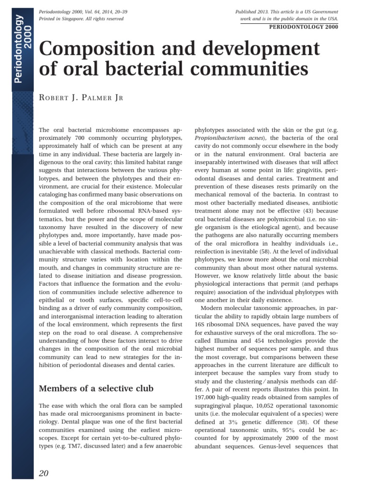 Oral Bacterial Communities | PDF