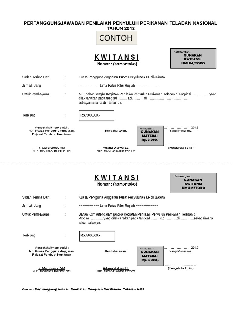 Contoh SPJ Penyuluh Teladan | PDF