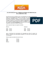 Ata de Eleição Da Comissão Interna de Prevenção de Acidentes Cipa