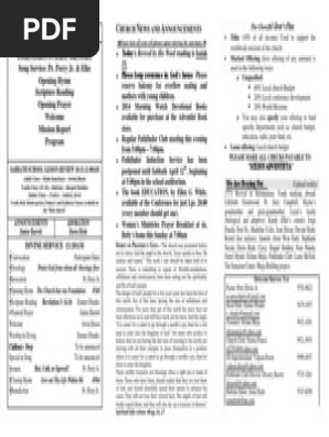 Church Bulletin
