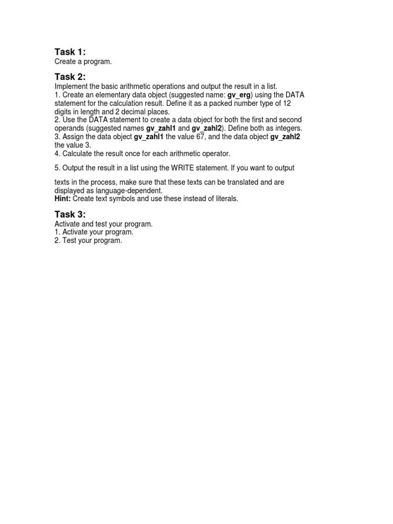Basic Arithmetic Program Guide | PDF | Computers