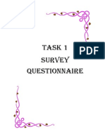 Task 1 Survey Questionnaire