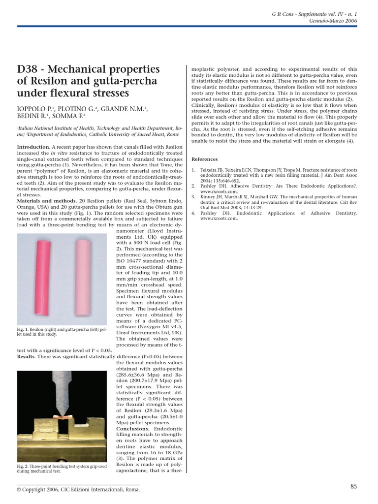 Mechanical Properties of Resilon and GuttaPercha Under Flexural