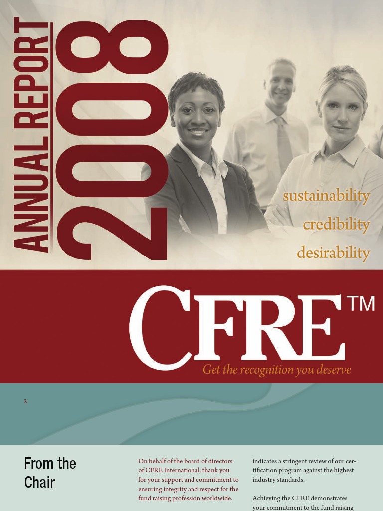 CFRE International 2008 Annual Report | PDF | Fundraising | Test  (Assessment)