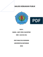 Tugas Analisis Kebijakan Publik