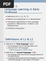 1 Learning A First Language New