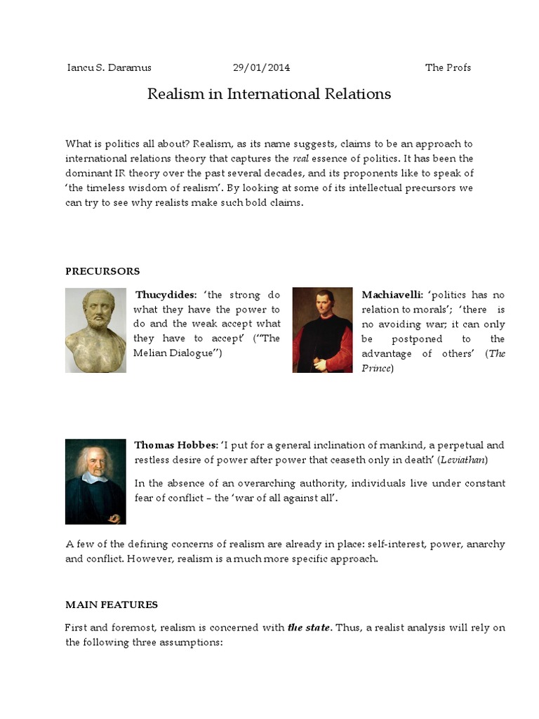 An Overview of Realism in International Relations: Key Assumptions ...