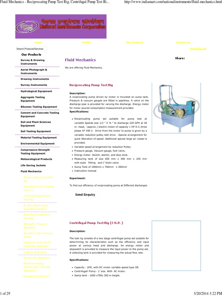 Reciprocating Pump Test Rig Overview | PDF | Pressure Measurement | Pump