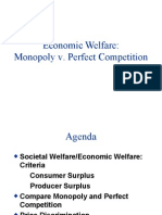 Economic Welfare: Monopoly v. Perfect Competition