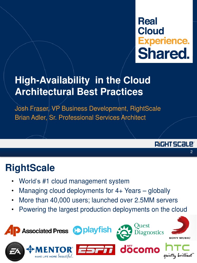 Cloud High Availability Best Practices | PDF | Load Balancing ...
