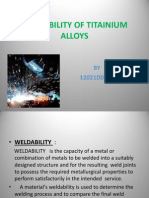 Weldability of Titainium Alloys