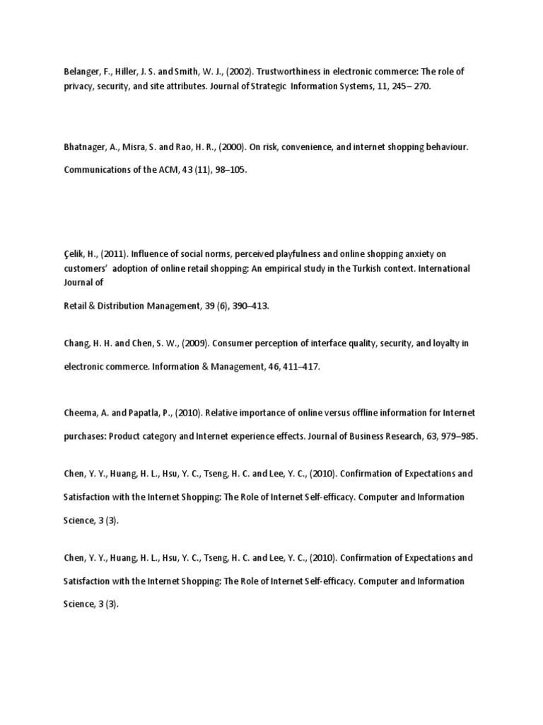 References | Online Shopping | Online And Offline