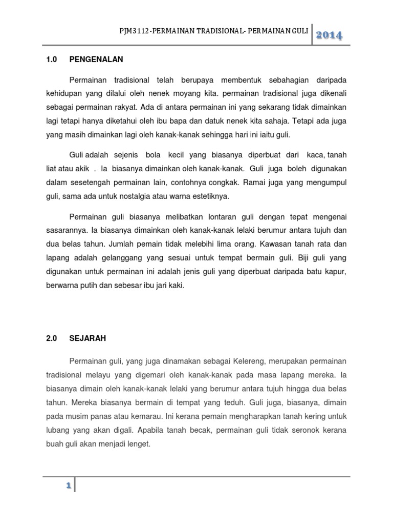 Pj Permainan Guli Pdf