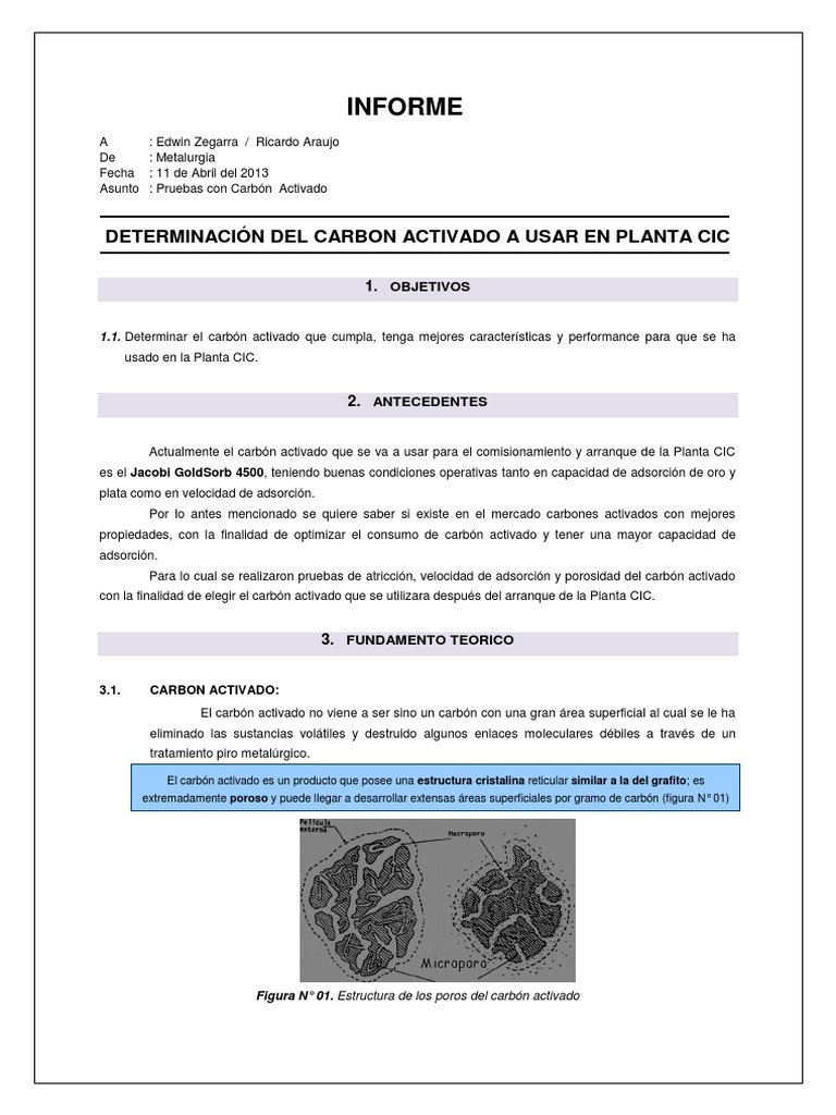 Selección de Carbón Activado para Planta CIC | PDF | Cianuro | Adsorción