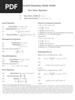 Differential Equations Study Guide