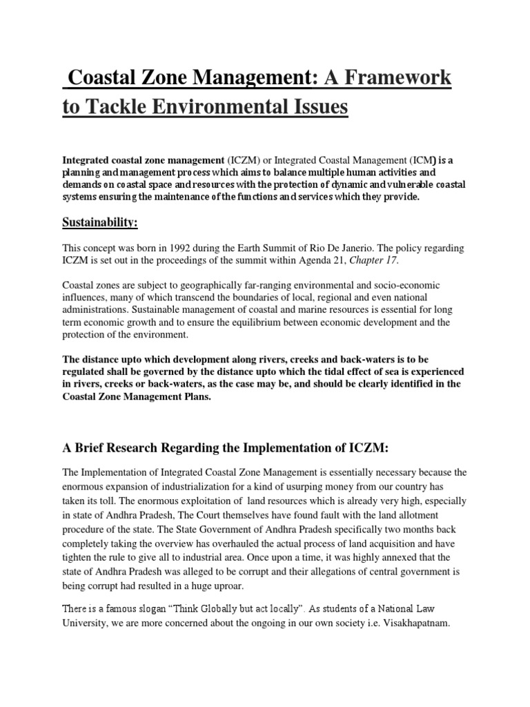 Integrated Coastal Zone Management. Capacity Building Sustainability
