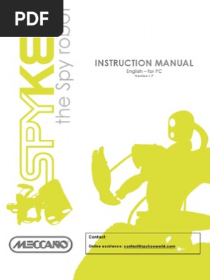 Instruction Manual Meccano Spykee Battery Charger Wi Fi