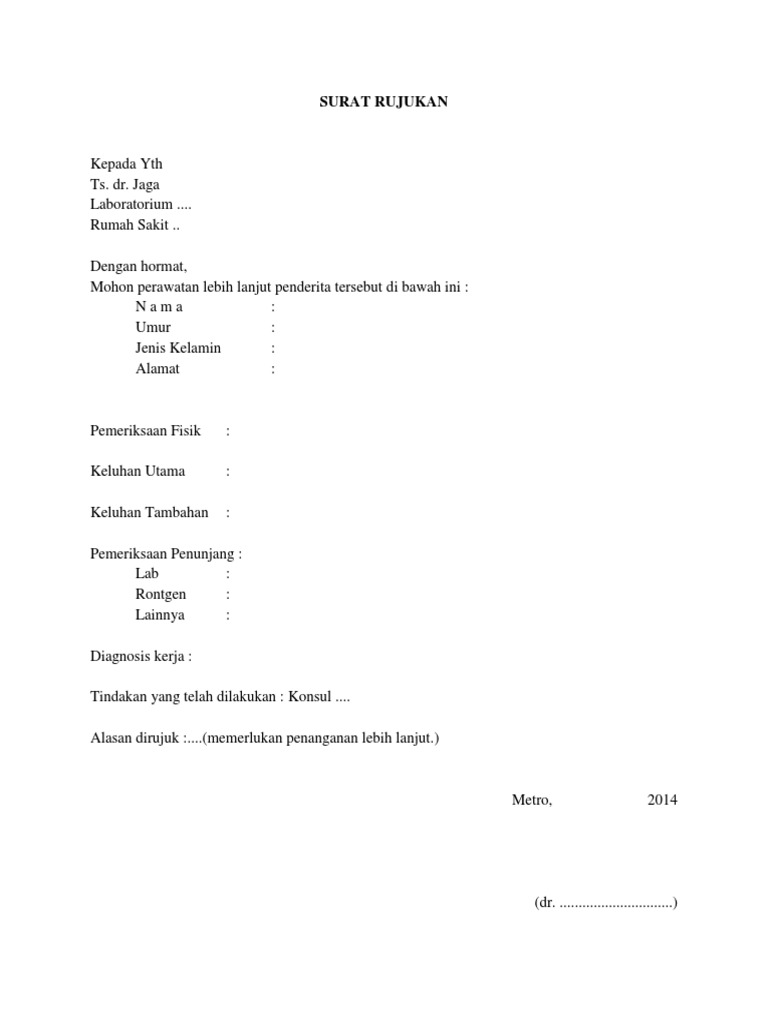 Surat Rujukan Medis | PDF