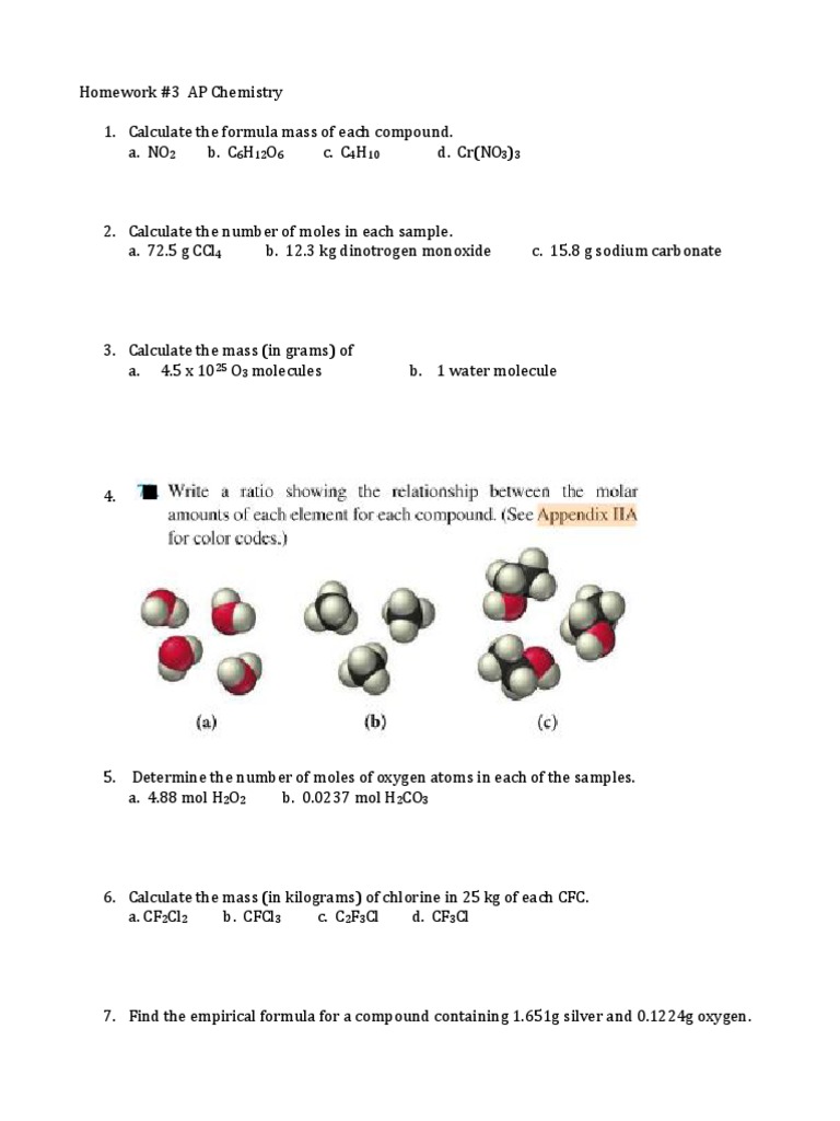 Advanced placement chemistry review assignment answer key image