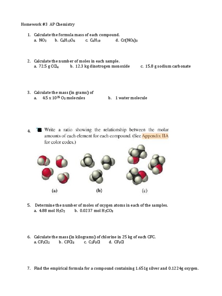 chemistry homework examples