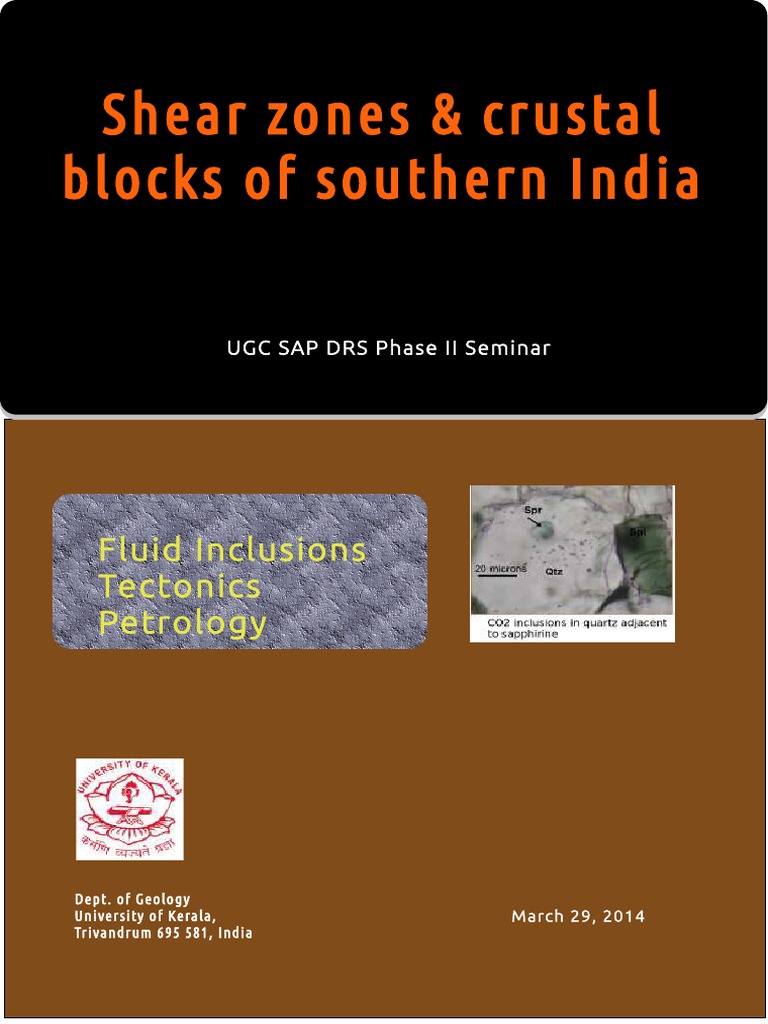 Shear Zones and Crustal Blocks of southern India | Fault (Geology ...