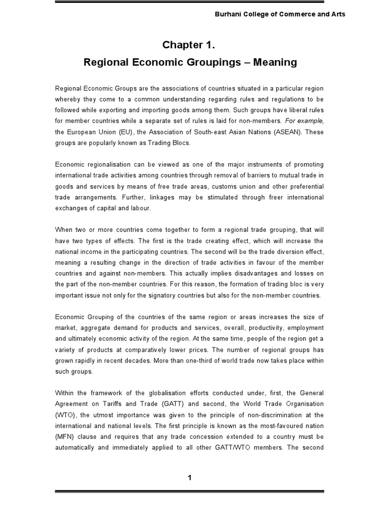 Regional Economic Groupings | PDF | European Union | Trade