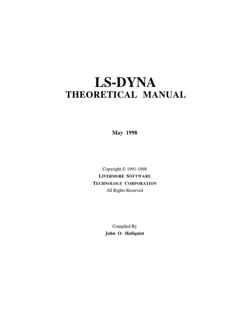 Ls Dyna ThLs Dyna Theoryeory | PDF | Classical Mechanics | Applied And ...