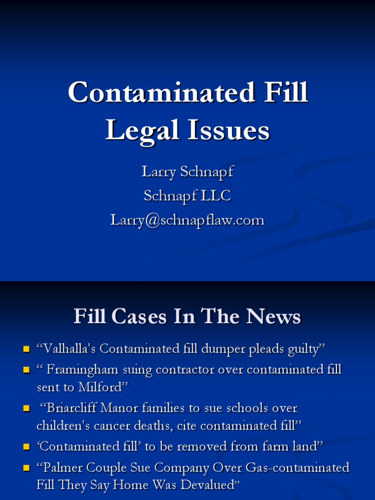 Contaminated Fill Legal Overview | PDF | Common Law | Environment