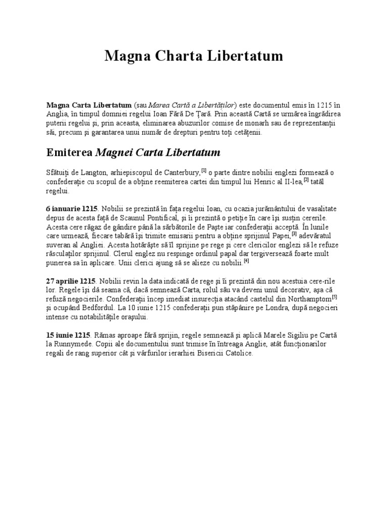 Magna Charta Libertatum | PDF