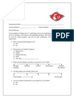 Questionnaire For Market Survey