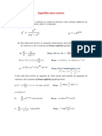 Sugestões para A Prova-Conferir