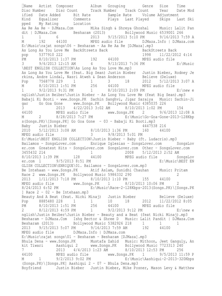 Music Track Metadata Overview | PDF