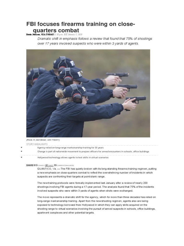 FBI Adopts Close-Quarters Combat Training | PDF | Federal Bureau Of ...
