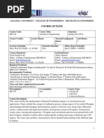 Course Outline ME416 Automotive Engineering