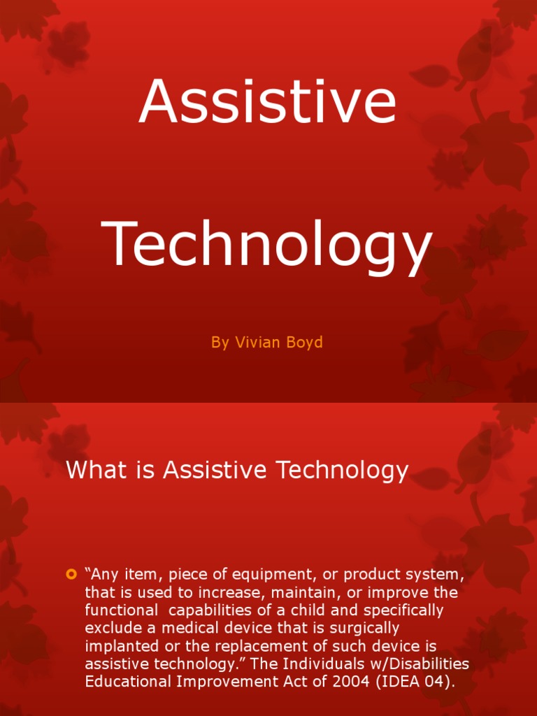 Overview of Assistive Technology | PDF | No Child Left Behind Act ...