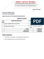 Format of Supply. SR. NO Items/ Description. Units Rate AMT