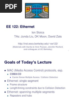 Ee 122: Ethernet: Ion Stoica Tas: Junda Liu, DK Moon, David Zats