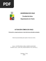 Actuación Cómica en Chile.  Evolución y repercusiones en las técnicas actorales actuales