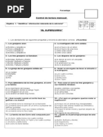 Control de Lectura Mensual El Super Zorro