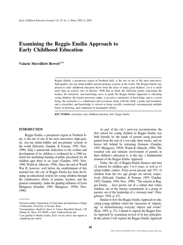 Reggio emilia approach essay image