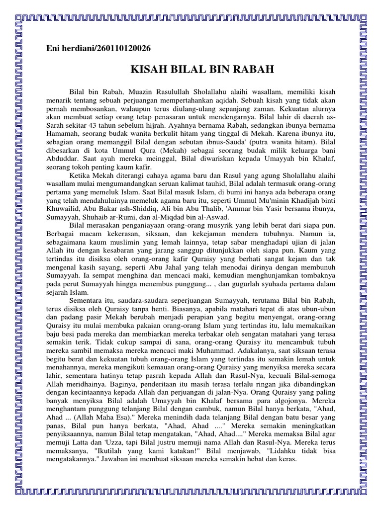 Bilal Bin Rabah Cerita