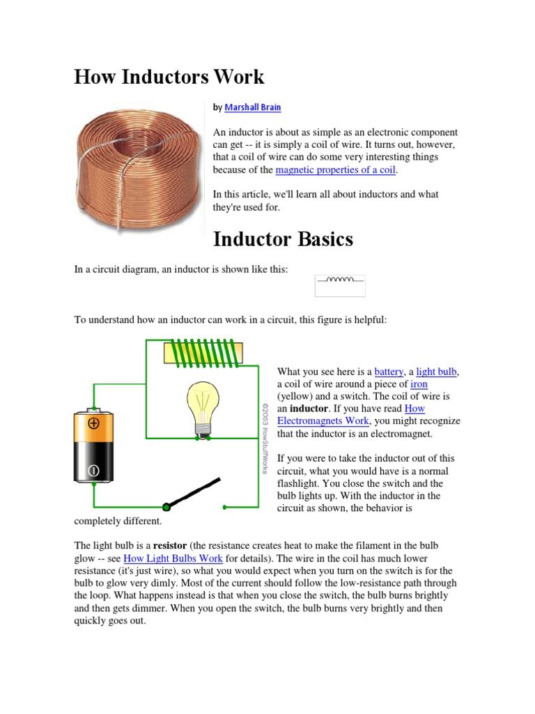 How Inductors Work PDF Inductor Inductance
