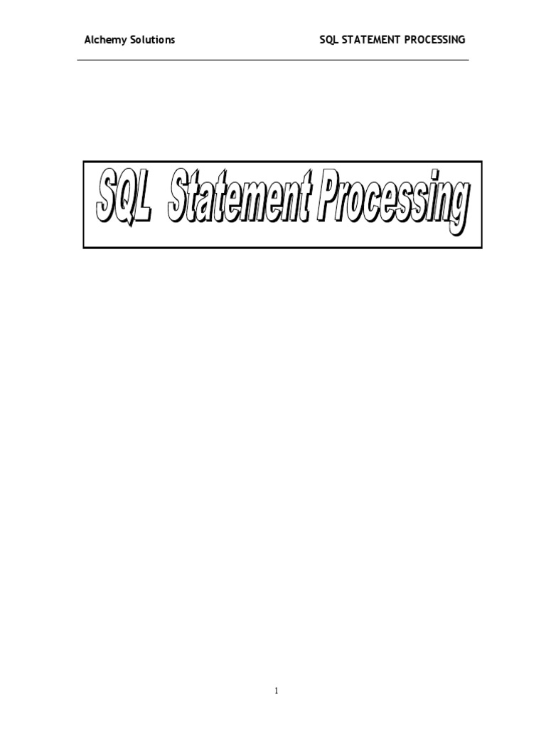 Unit 10 (SQL Statement Processing 1) | PDF | Databases | Information ...