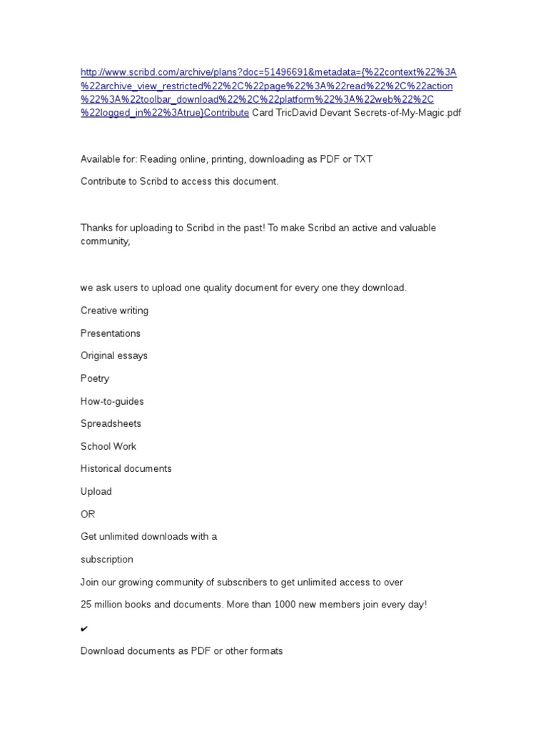 Scribd Subscription Plans Overview | PDF